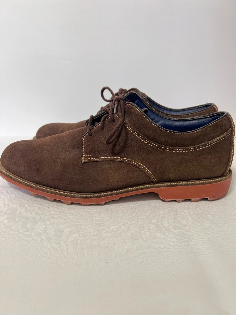 FootJoy Brown Suede Leather Club Casual Spikeless Golf Dress Shoes Size 11.5